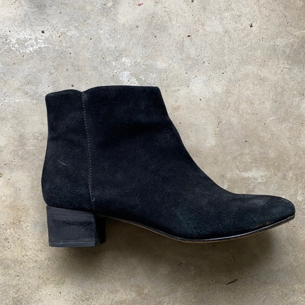 Clarks suede wedge booties
